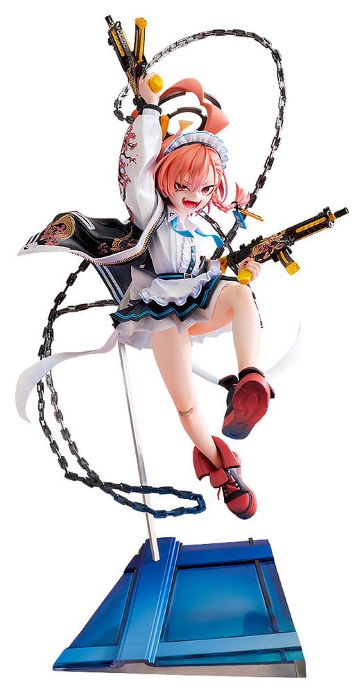 Blue Archive 1/7 scale Neru Call Sign Double O figure leaping with twin guns and chains, front view