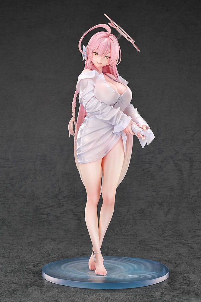 Hanako Swimsuit 1/7 figure on clear water-ripple base, front view on dark grey background