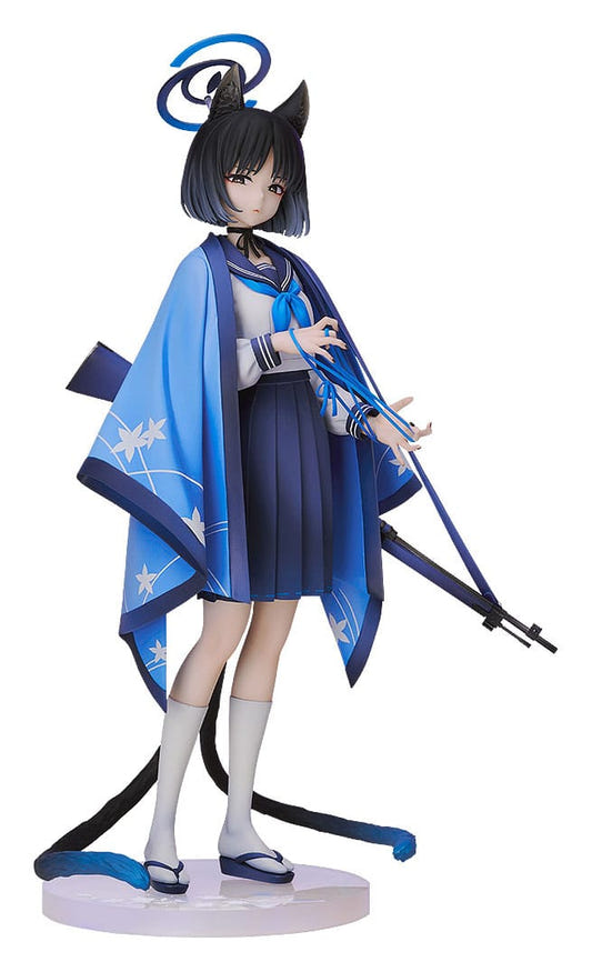 Good Smile Company Blue Archive Kikyou 1/7 figure in blue haori with rifle and cat tail