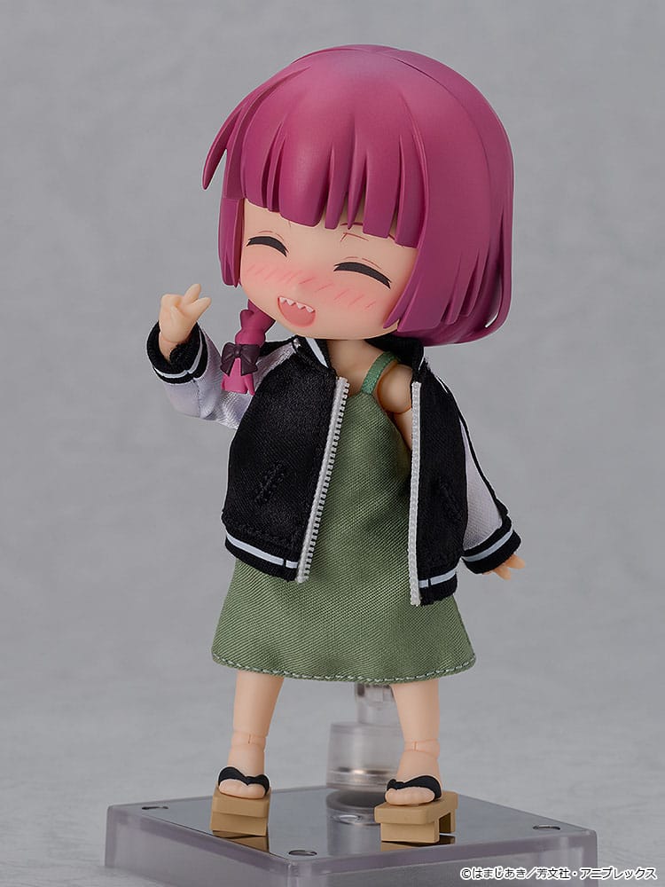 Kikuri Hiroi Nendoroid Doll waving in black and white souvenir jacket and geta sandals