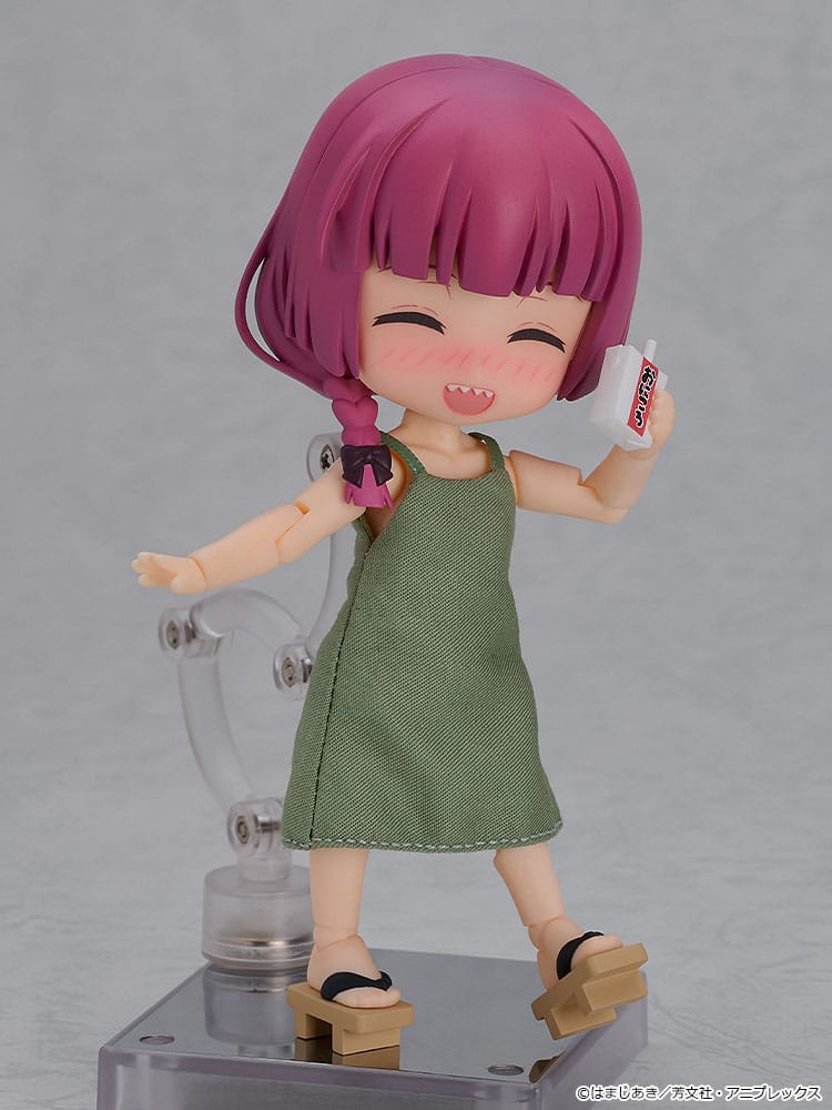 Kikuri Hiroi Nendoroid Doll without jacket, green dress, raising a drinks carton