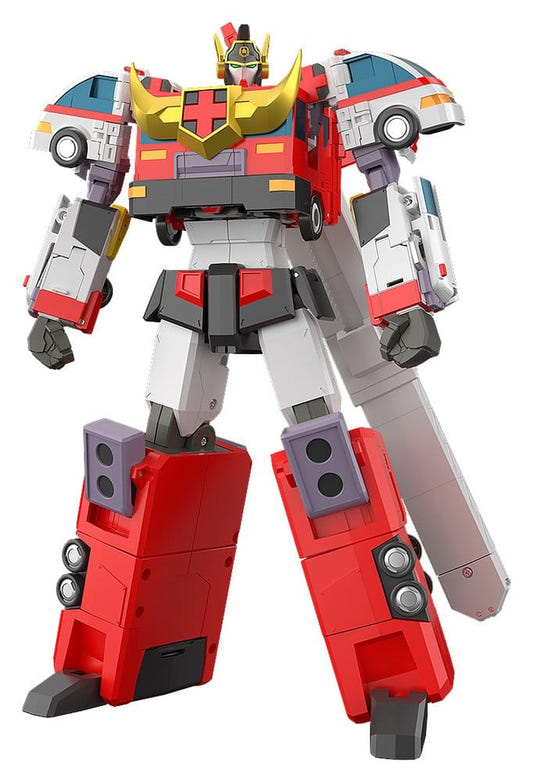 Good Smile Company The Gattai Duke Fire action figure from Brave Police J-Decker, red and white robot