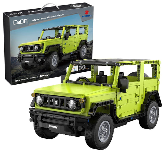 CaDA 1:12 Suzuki Jimny brick kit, box and built 4x4 in lime green