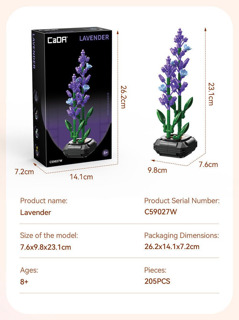 Lavender Building Block Planter - 205 pcs - Loaded Dice