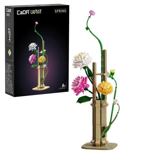 CaDA Oriental Floral Art: Spring brick construction model kit