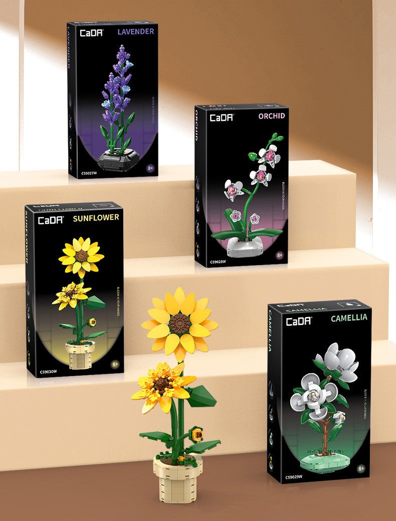 Sunflower Building Block Planter - 187 pcs - Loaded Dice