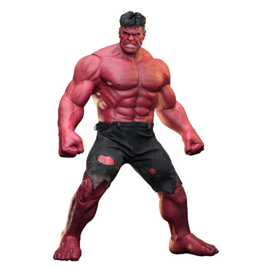 Hot Toys 1/6 Movie Masterpiece Red Hulk figure from Captain America: Brave New World in torn shorts