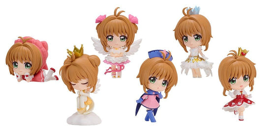 All six Cardcaptor Sakura Clear Card Commemorative Collection mini figures of Sakura Kinomoto