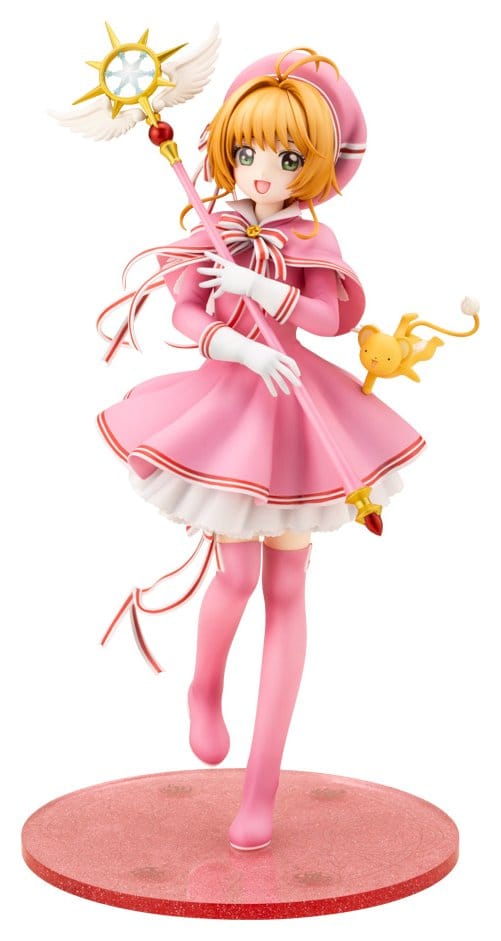 Kotobukiya Cardcaptor Sakura Clear Card Sakura Kinomoto 1/7 figure in pink costume with Kero-chan