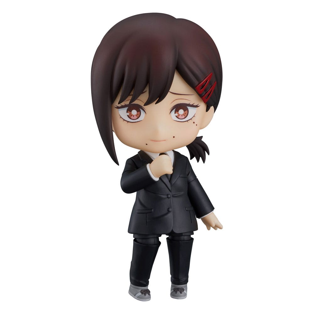 Kobeni Nendoroid by Good Smile Company in black suit with nervous expression, Chainsaw Man