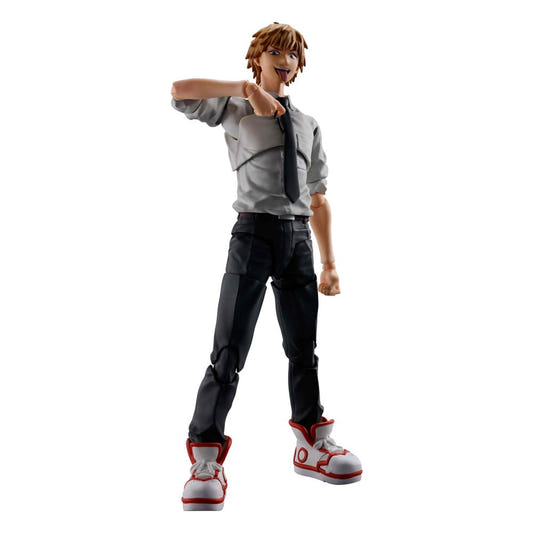 Bandai S.H.Figuarts Denji action figure from Chainsaw Man in shirt and tie, front view