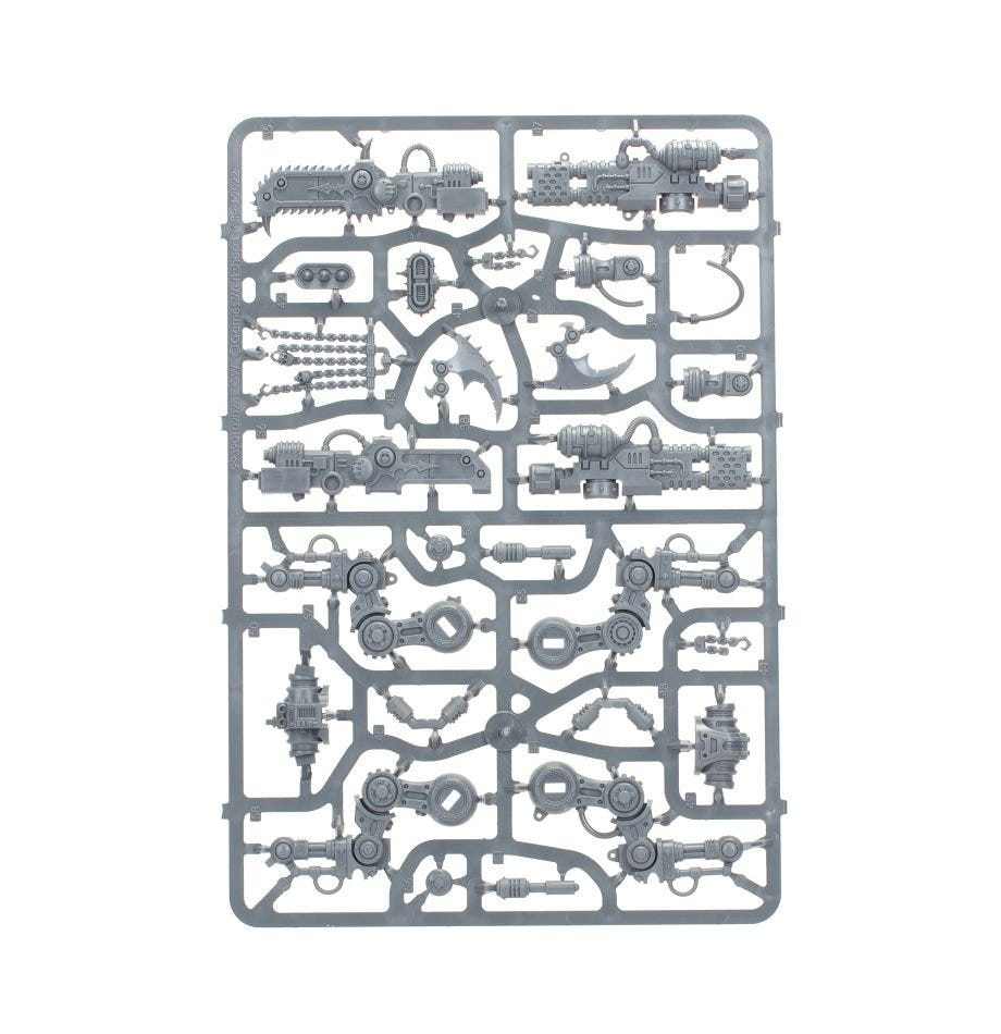 Chaos Knights War Dogs unpainted plastic sprue, frame 2 of 3