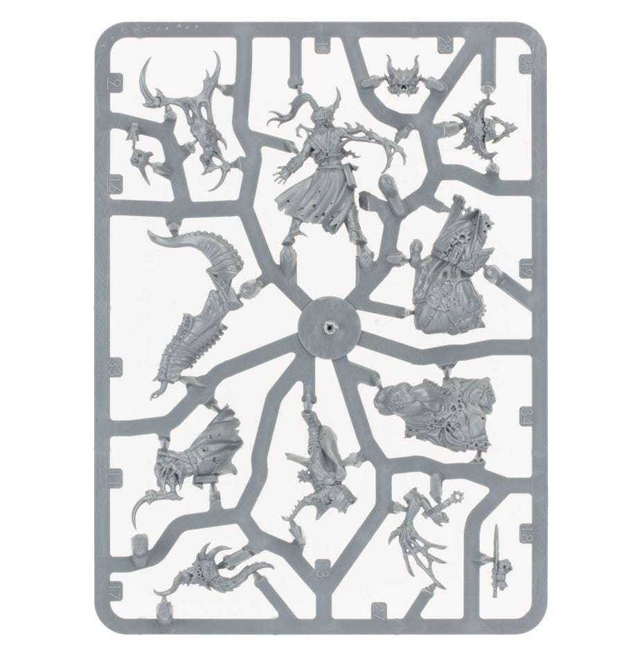 Accursed Cultists unpainted plastic sprue, frame 3 of 3