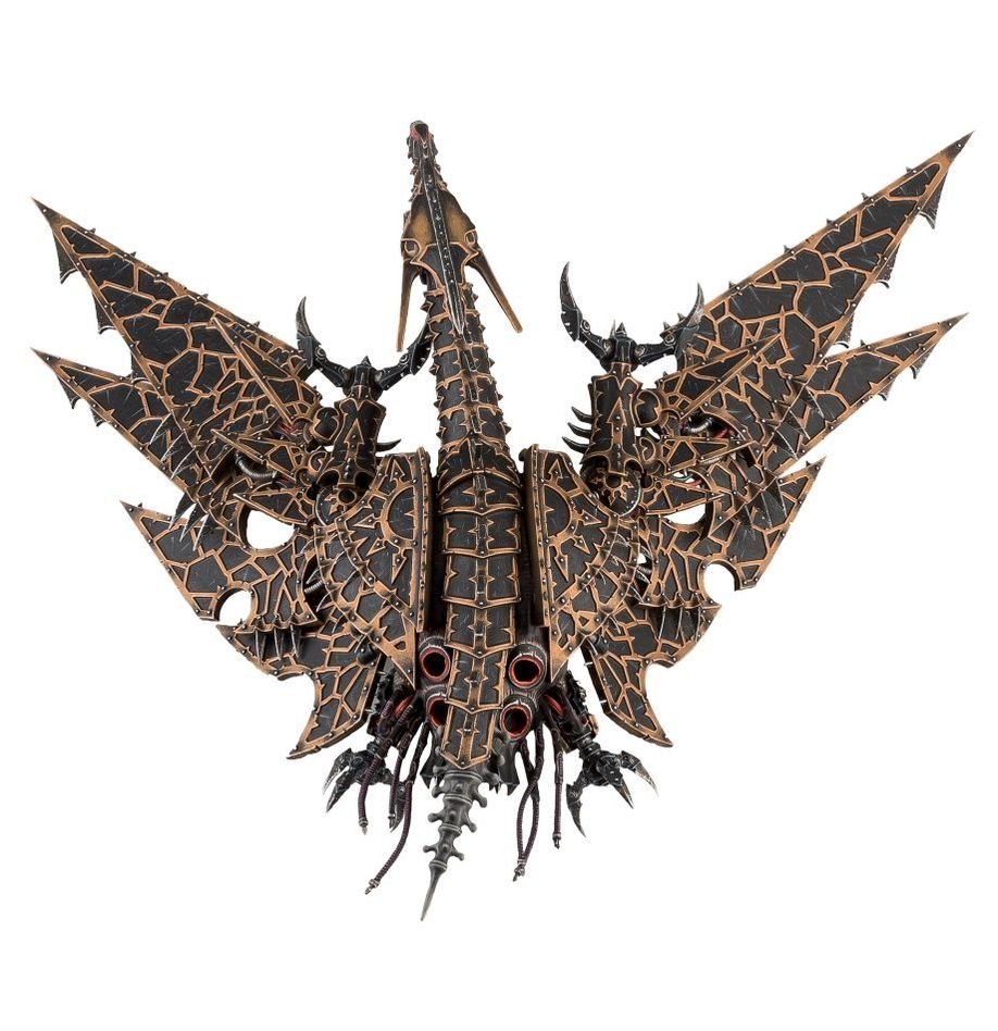 Chaos Space Marines Heldrake from head-on with wings spread wide