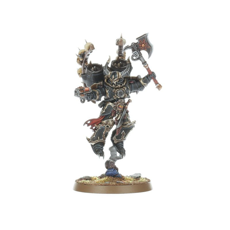 Chaos Space Marines Chaos Lord with Jump Pack painted model, smaller full-length view