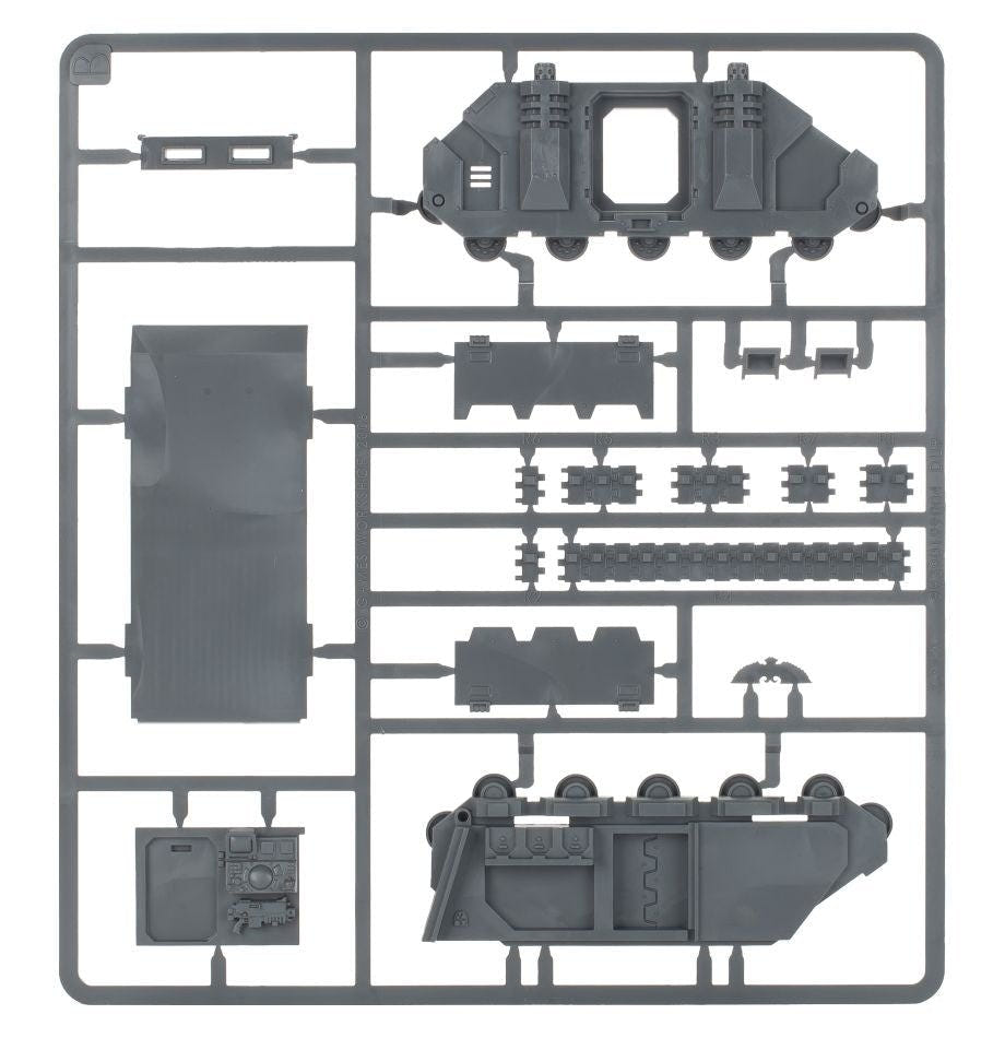 Games Workshop Chaos Space Marines Rhino unpainted plastic sprue, frame 3 of 4