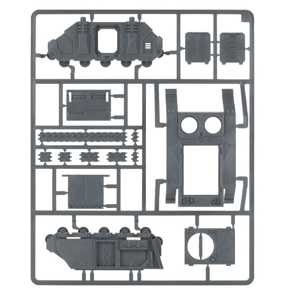 Games Workshop Chaos Space Marines Rhino unpainted plastic sprue, frame 4 of 4