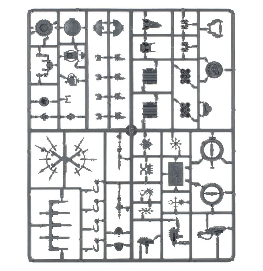 Games Workshop Chaos Space Marines Rhino unpainted plastic sprue, frame 2 of 4