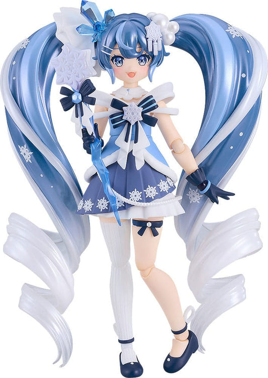 Good Smile Company figma Snow Miku Crystal Snow Ver. holding her wand, long blue and white twintails