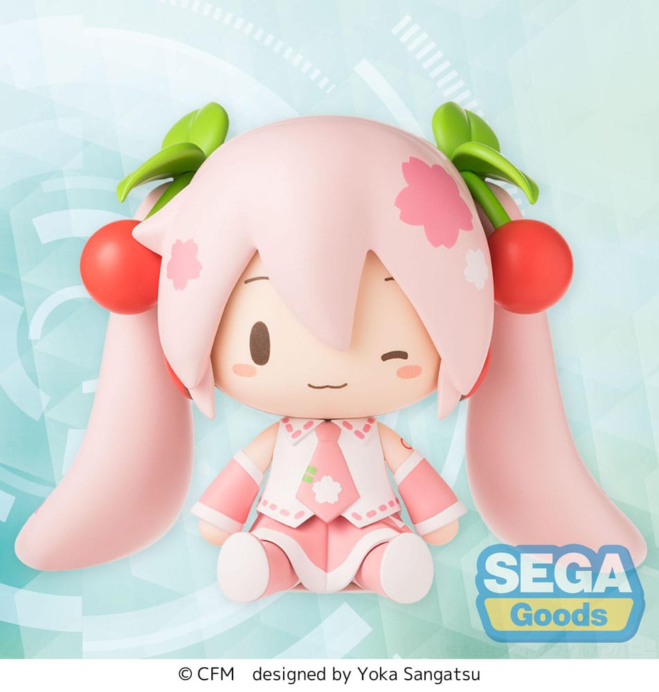 Sakura Miku Fuwa Petit chibi figure front view with alternate winking face