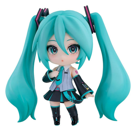Good Smile Company Nendoroid Hatsune Miku V6 with long teal twintails and grey outfit