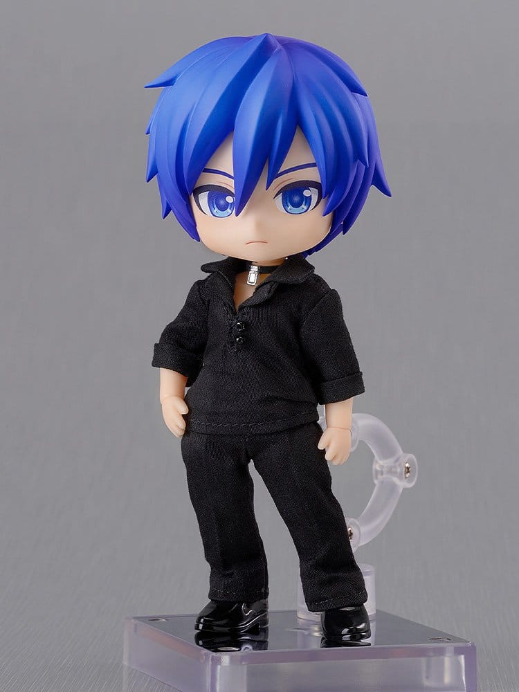 Nendoroid Doll KAITO Guilty Ver. front view on clear stand, hands at his sides