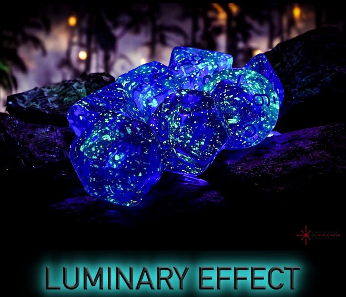 Chessex - Nebula Polyhedral 7 Dice Set - Luminary Nocturnal Blue - Loaded Dice