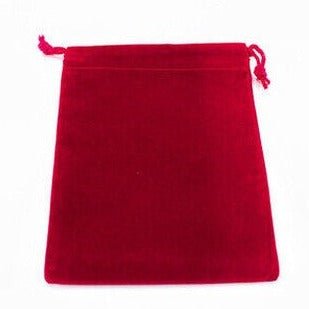 Chessex small red suedecloth dice bag with drawstring closure