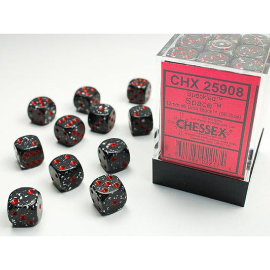 Chessex - Speckled 12mm D6 Dice Block - Space - Loaded Dice