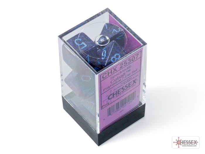 Chessex - Speckled Polyhedral 7 Dice Set - Cobalt - Loaded Dice