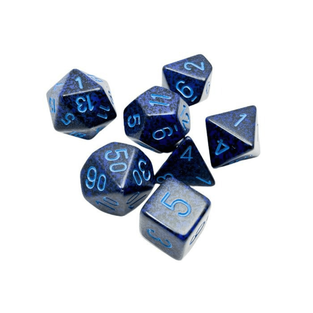 Chessex - Speckled Polyhedral 7 Dice Set - Cobalt - Loaded Dice