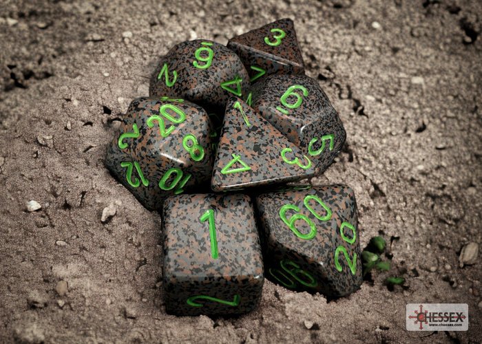 Chessex - Speckled Polyhedral 7 Dice Set - Earth - Loaded Dice