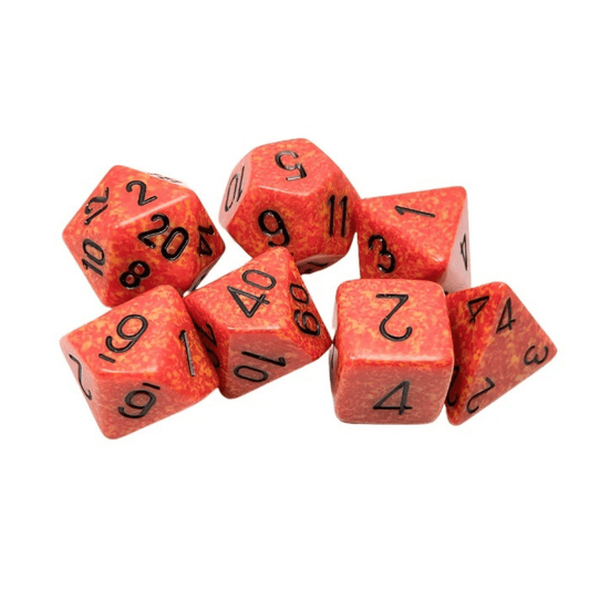 Chessex - Speckled Polyhedral 7 Dice Set - Fire - Loaded Dice