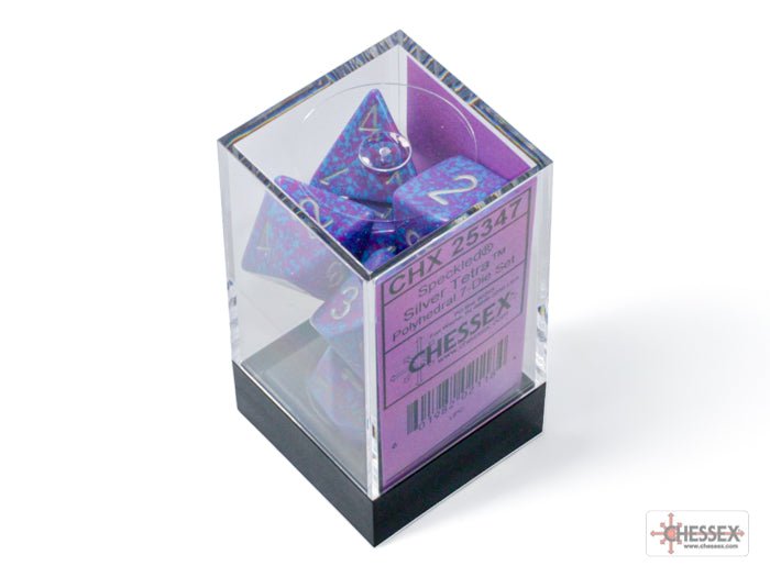 Chessex - Speckled Polyhedral 7 Dice Set - Silver Tetra - Loaded Dice