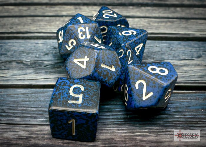 Chessex - Speckled Polyhedral 7 Dice Set - Stealth - Loaded Dice