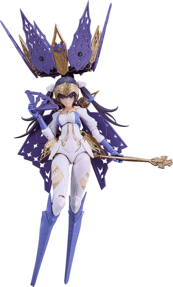 Chitocerium I-hydra plastic model kit by Good Smile Company, built with purple wing crown and staff