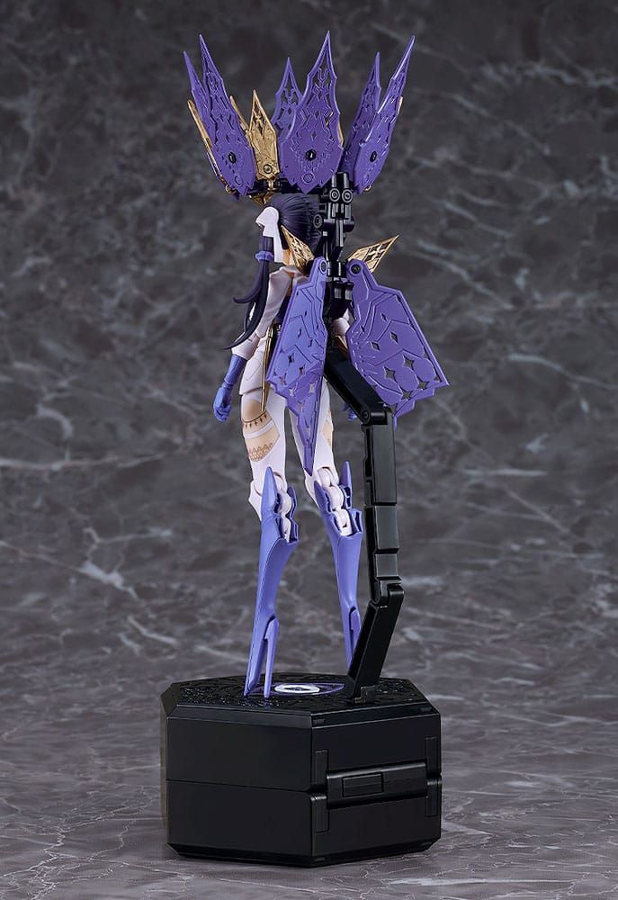 Rear view of the built Chitocerium I-hydra model kit showing wing crown and stand arm