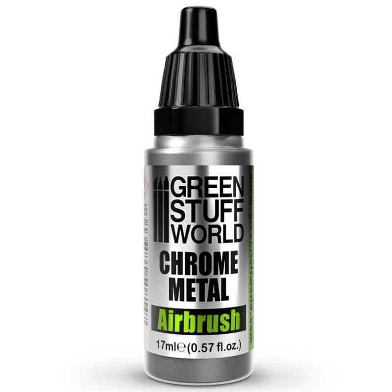 Green Stuff World Airbrush Chrome Metal Paint 17ml - Loaded Dice