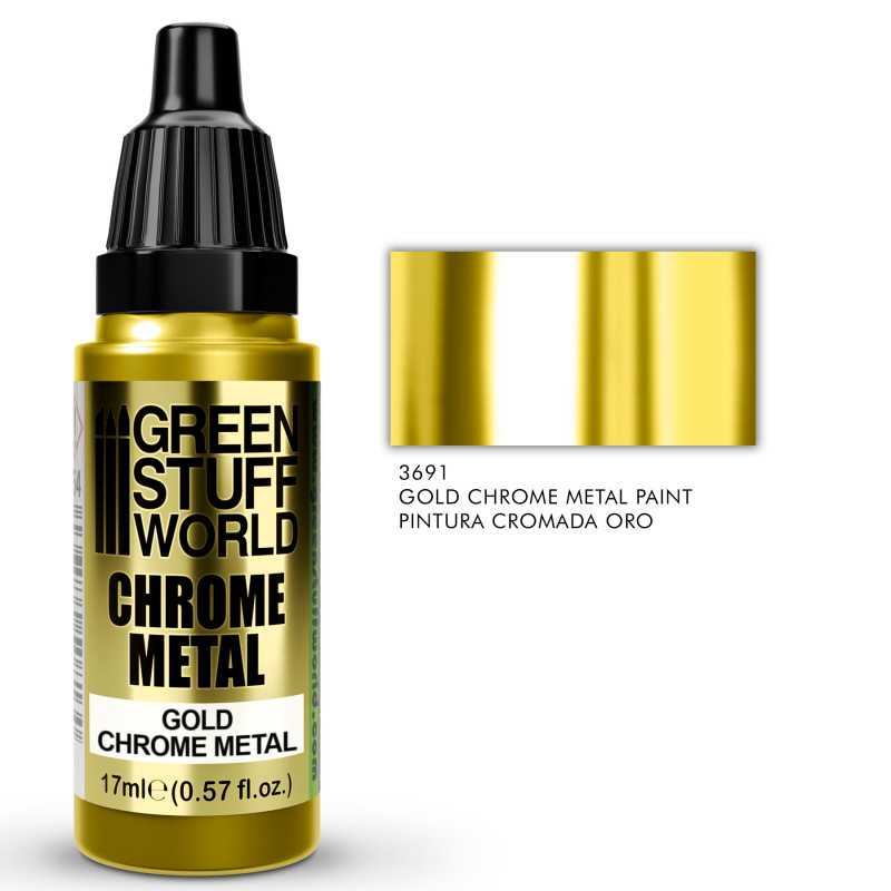 Green Stuff World - Chrome Paint - GOLD 17ml - Loaded Dice