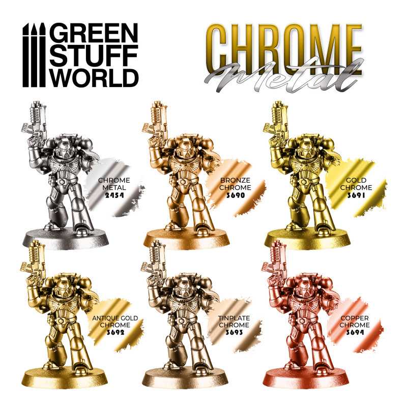 Green Stuff World - Chrome Paint - GOLD 17ml - Loaded Dice