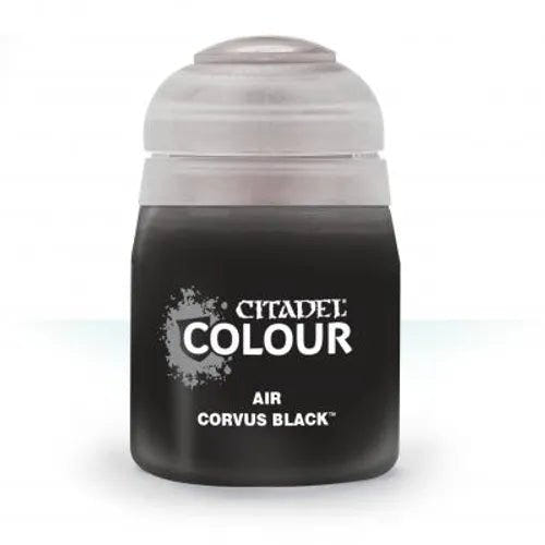 Games Workshop Citadel Air Corvus Black 24ml airbrush paint pot with grey lid