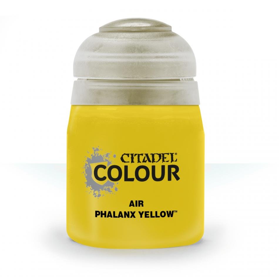 Games Workshop Citadel Colour Air Phalanx Yellow 24ml paint pot with bright yellow paint
