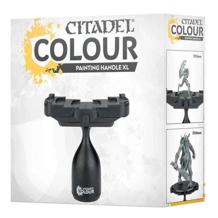 Citadel Colour Painting Handle XL in front of its box, a large-model painting grip