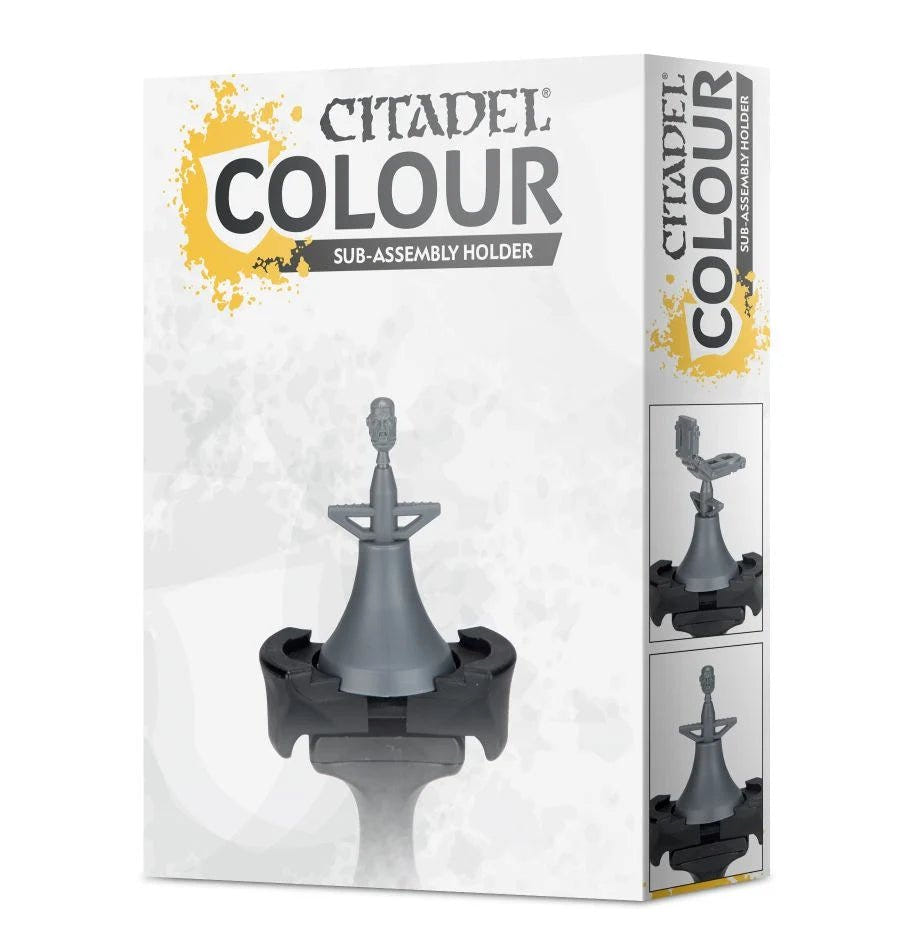Citadel Colour Sub-Assembly Holder box showing grey plastic part holder on a painting handle
