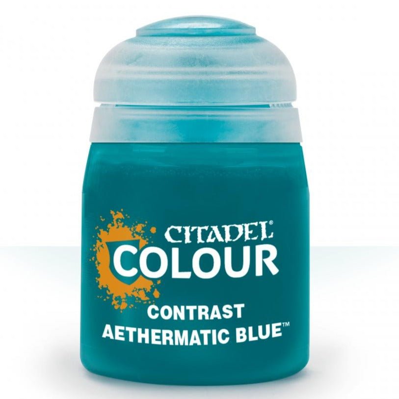 Citadel Contrast Aethermatic Blue 18ml paint pot, soft ethereal blue