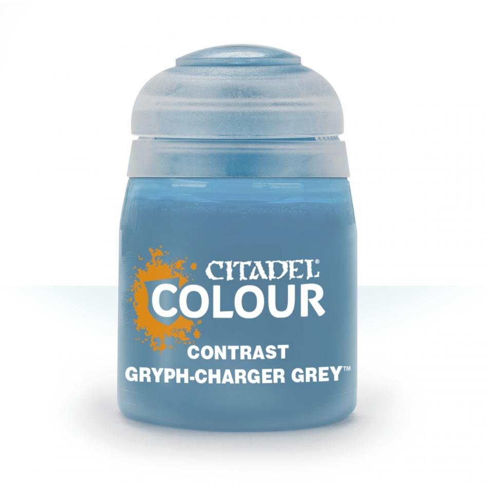 Citadel Contrast Gryph-Charger Grey 18ml paint pot with blue-grey paint and Citadel Colour label