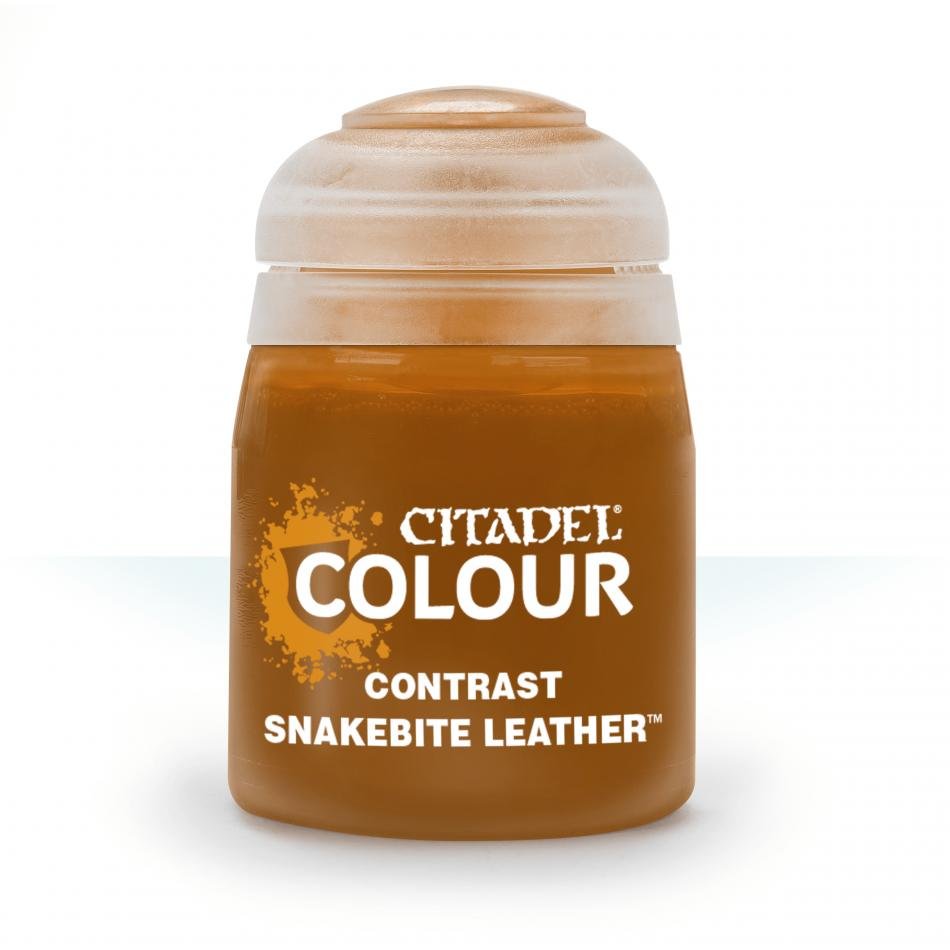 Citadel Contrast Snakebite Leather 18ml pot by Games Workshop, tan leather brown paint