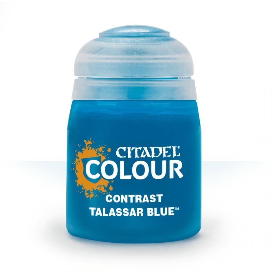 Citadel Colour Contrast Talassar Blue 18ml paint pot, bright clean blue