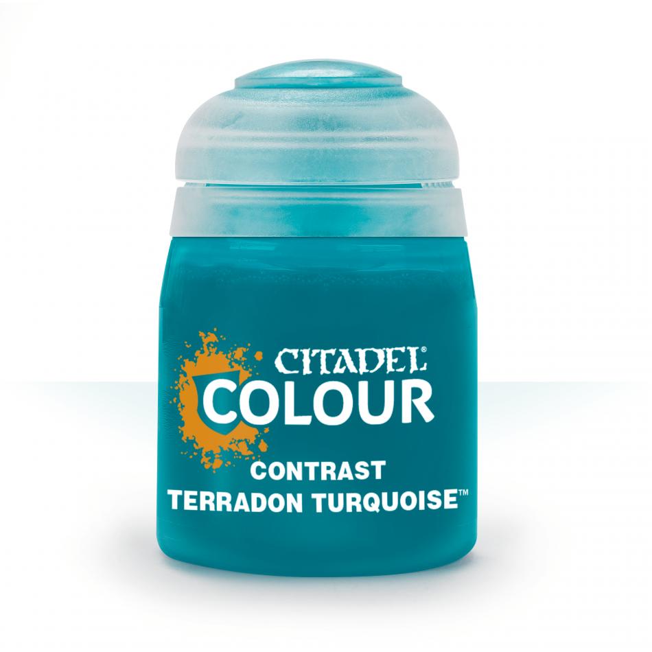 Citadel Contrast Terradon Turquoise 18ml paint pot, bright turquoise