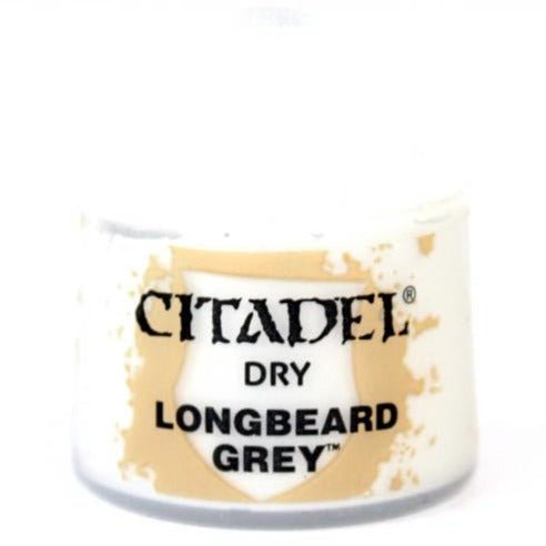 Citadel Dry Longbeard Grey 12ml paint pot by Games Workshop, a pale cool grey drybrush paint